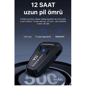 KESGİN MARKET® Y11 Bluetooth Kulaklık Mikrofonlu Motosiklet Kulaklığı İntercom Bt 5.3
