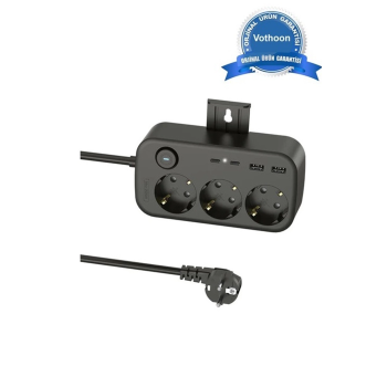 KESGİN MARKET® Akım Korumalı Priz 2 Usb + 2 Type-c Girişli 2 Metre Kablosu Anahtarlı Ve Duvara Monte Edilebilir