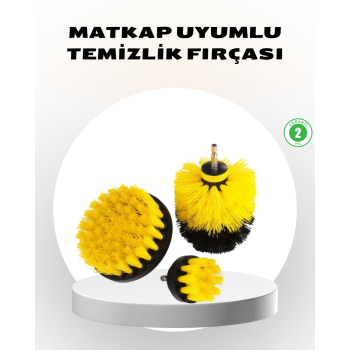 KESGİN MARKET® 3’lü Matkap Ucu Fırça Seti – Derinlemesine Temizlik, Tüm Yüzeylerle Uyumlu