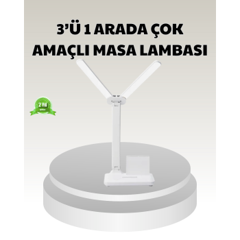 KESGİN MARKET® LED Işıklı Masa Lambası – Göz Yormayan, Kısılabilir ve Esnek Başlıklı