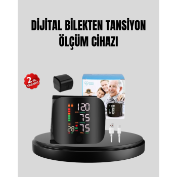 KESGİN MARKET® Bilekten Ölçüm Dijital Tansiyon Aleti – Renkli Risk Göstergeli ve Aritmi Uyarılı