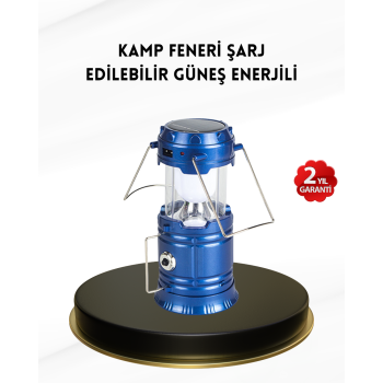 KESGİN MARKET® Solar Kamp Lambası Kızak Sistemli Şarjlı Taşınabilir Doğa Yürüyüşü Işığı