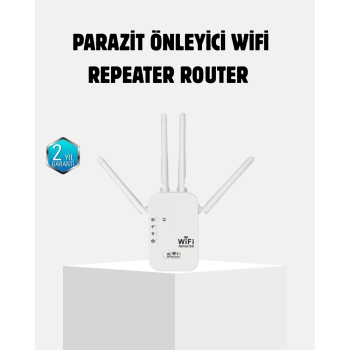 KESGİN MARKET® Antenli WiFi Repeater 300m2 Kapsama Alanı WPA3 Güvenlikli