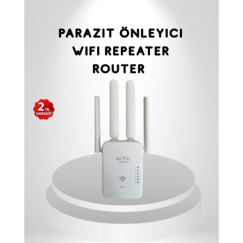 KESGİN MARKET® 300Mbps WiFi Menzil Genişletici 4 Antenli WPA3 Güvenlikli Priz Tipi Repeater