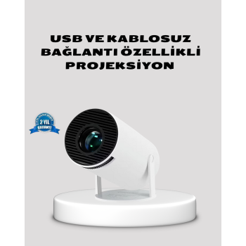 KESGİN MARKET ® HDMI USB Bağlantılı 4K Destekli Taşınabilir Projeksiyon Cihazı