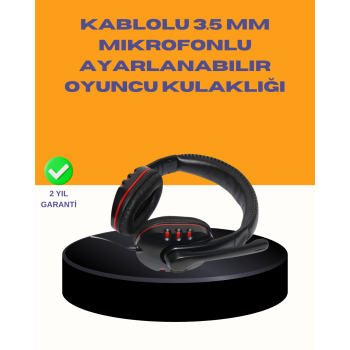 Kırmızı Oyuncu Kulaklığı Bilgisayar Uyumlu Stereo Yüksek Ses Kaliteli