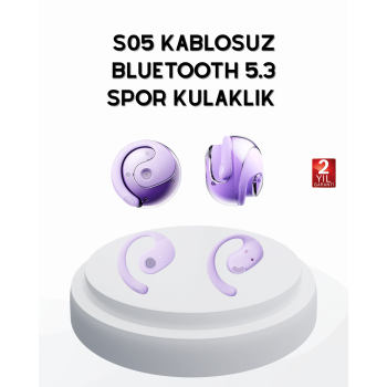 S05 Bluetooth 5.3 Kulaklık IPX4 Su Geçirmez Hızlı Eşleşme Güçlü Stereo Ses
