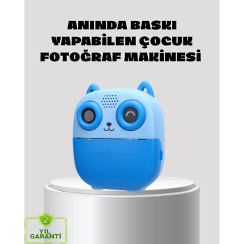 Anında Baskı Özellikli Çocuk Kamerası 48MP 1080P Çift Lens 32GB Destekli