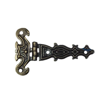 Dekoratif, Sac Tek Kuyruklu Menteşe - 40x68 Mm, Küçük, Antik, 1 Adet