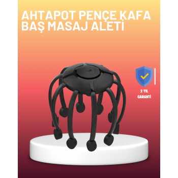 USB Şarjlı Kafa Masaj Aleti 3 Modlu 8 Başlıklı Stres Giderici