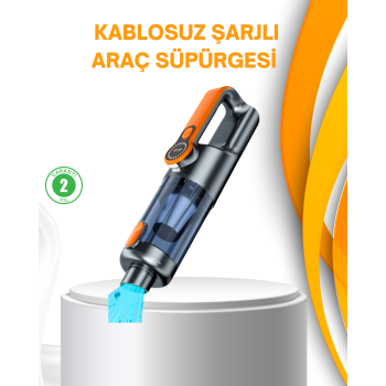 Kompakt Şarjlı El Süpürgesi Kuru ve Sıvı Temizlik 5 Aparatlı