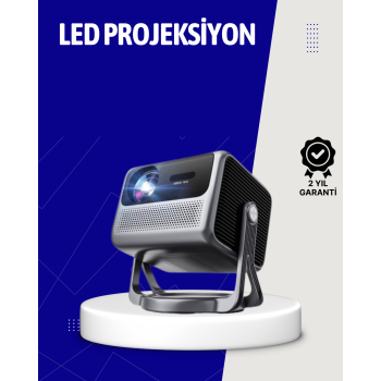 KESGİN MARKET ® Smart Projector Android TV Taşınabilir Gimbal Standlı