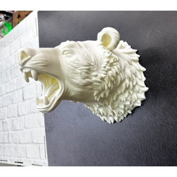 Krem Ayı Figürü Duvar Süsü Asılabilir Hediyelik Dekoratif 25x19 cm