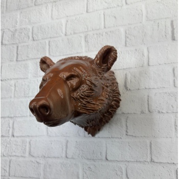 Ayı Başı Duvar Dekoru Modern Asılabilir Heykel 25x19 cm