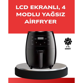 KESGİN MARKET ® Büyük Boy 6 Litre Airfryer 2400W Sesli Uyarı LCD Ekran