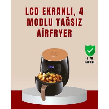 KESGİN MARKET ® 6 Litre Büyük Kapasiteli Dokunmatik Airfryer 2400W Yağsız Fritöz