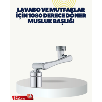 KESGİN MARKET ® Çok Yönlü Dönebilen Musluk Başlığı 2 Fonksiyonlu Su Akışı