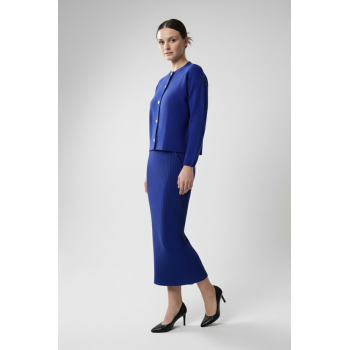 Kadın Hırka Elbise İkili Takım - Mavi
