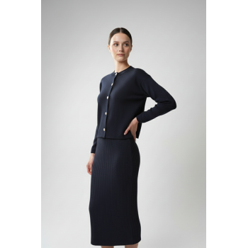 Kadın Hırka Elbise İkili Takım - Lacivert