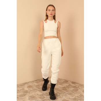 Kadın  Ekru  Pantolon Dört Mevsim