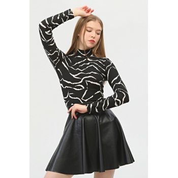 Kadın Zebra Desen Bluz