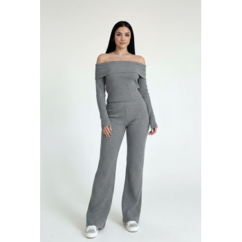 Kadın Madonna Yaka Gri Alt Üst Takım