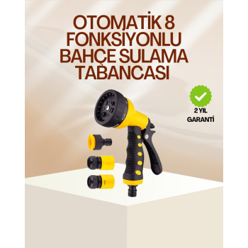 KESGİN MARKET®8 Fonksiyonlu Bahçe Sulama Tabancası Seti Çok Amaçlı Hortum Ucu