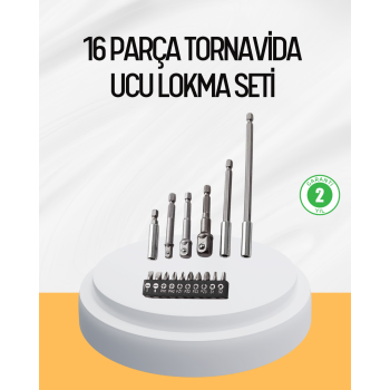 KESGİN MARKET®Ergonomik 16 Parça Bits Tornavida Uç ve Adaptör Seti
