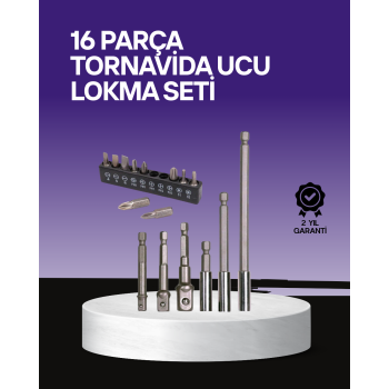 KESGİN MARKET®Çok Amaçlı 16lı Bits Uç Seti Dayanıklı Tornavida Adaptör