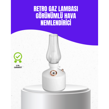 KESGİN MARKET®Retro Gaz Lambası Görünümlü Ledli Buhar Püskürtücü Aroma Difüzör