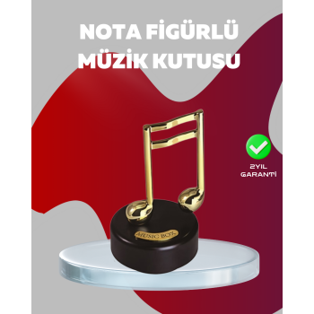 KESGİN MARKET®Altın Nota Figürlü Dönen Müzik Kutusu Dekoratif Music Box