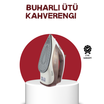 KESGİN MARKET®Seramik Tabanlı Buharlı Ütü 2200W Dikey Ütüleme 300ml Kahverengi