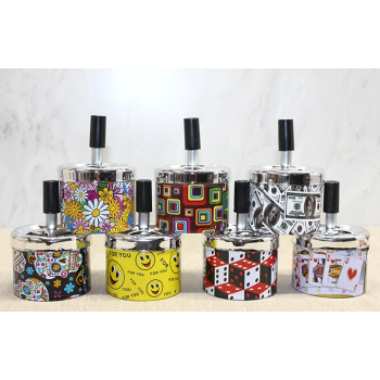 KESGİN MARKET®Küçük Boy Metal Renkli Basmalı Küllük Yuvarlak