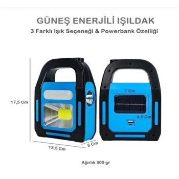 KESGİN MARKET®Güneş Enerjili Işıldak Ve Powerbank Özellikli Kamp Lambası
