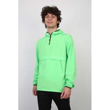 Yarım Fermuarlı Kapüşonlu İnce Erkek Spor Günlük Mevsimlik Mont