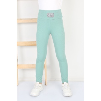 Fitilli Şardonlu Mint Kız Çocuk Günlük Tayt