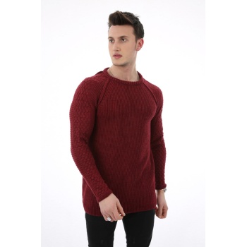 Düz Sıfır Yaka Kalın Kışlık Erkek Günlük Triko Kazak