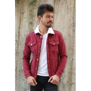 İçi Kürklü Çıtçıt Düğmeli Kalın Spor Erkek Günlük Kot Mont