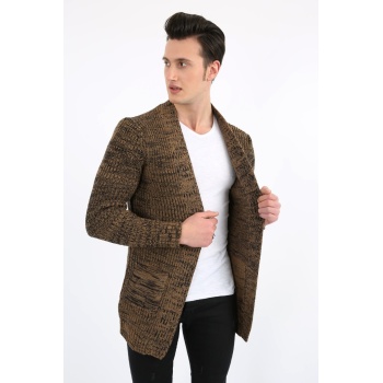 Önü Açık Cepli Kalın Erkek Günlük Triko Kazak Hırka