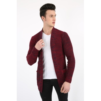 Önü Açık Cepli Kalın Erkek Günlük Triko Kazak Hırka