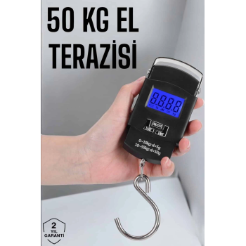 50 Kg El Kantarı Ağırlık Ölçer Dijital Ekranlı Kancalı Portatif