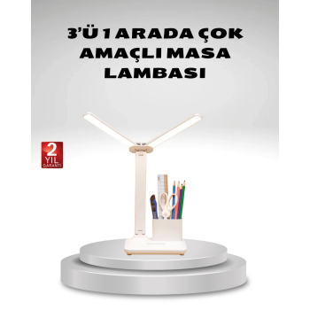 Kısılabilir Led Masa Lambası – Kalemlik Ve Telefon Standlı, Göz Yormayan Işık