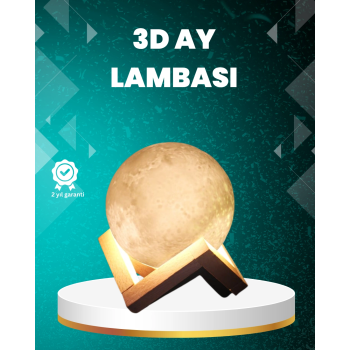 16 Renkli 3d Ay Gece Lambası Rgb Modlu Şarjlı