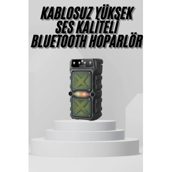 Bluetooth Hoparlör Yüksek Ses Kaliteli Büyük Boy Çift Çıkışlı Ses Bombası