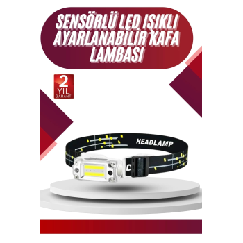 Yüksek Işıklı Şarjlı Ve Sensörlü Led Kafa Lambası Kamp Lambası