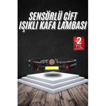 Kafa Lambası Çalışma Işığı Süper Parlak Mıknatıslı Lityum Lion Pilli