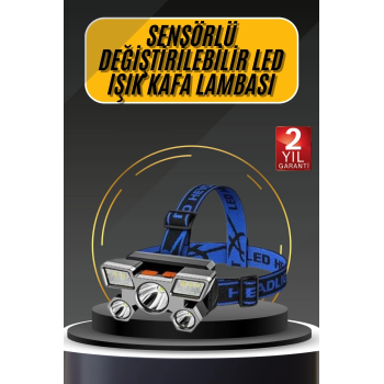 Kafa Lambası 800 Lümen 4 Mod Yüksek Işık Flaşörlü Şarjlı Led Lamba