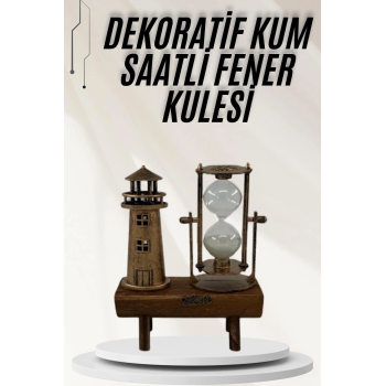 Hediyelik Eşya Retro Ahşap Deniz Feneri Kum Saati Biblo