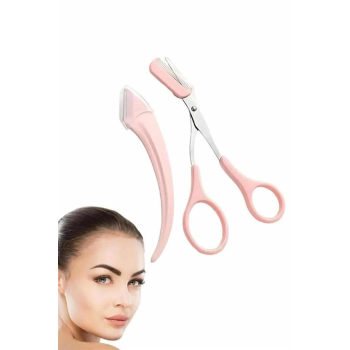 Taraklı Kaş Makası Ve Ustura Seti Kaş Düzeltme Makası Kaş Bıyık Alma Aleti