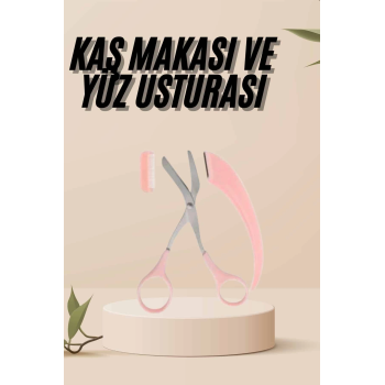 Kavisli Kaş Kirpik Düzeltici Bıyık Alma Taraklı Kaş Makası Yüz Bakım Seti Makas